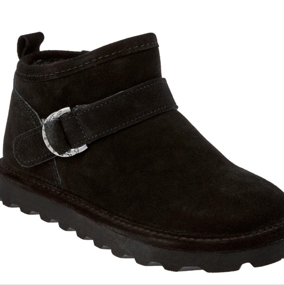 Bearpaw Boots Black Petite Micro suede leather shearing lined "Neverwet" - Picture 1 of 10